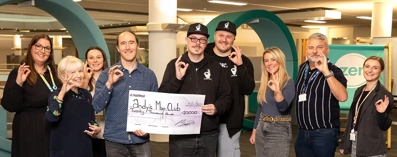 Andy's Man Club Cheque Handover