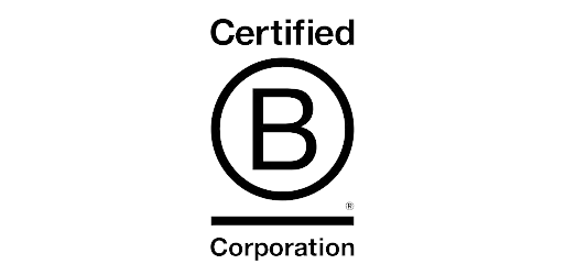 Certified B Corporation logo featuring a large B inside a circle.