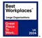 Best Workplaces for Large Organizations UK 2024 by Great Place To Work badge.