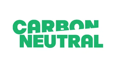Green text reads 'CARBON NEUTRAL' prominently displayed on a white background.